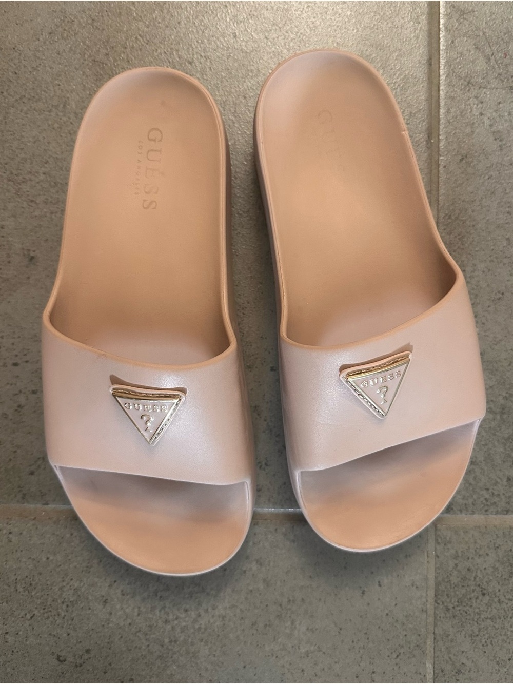 GUESS Pink Slip-On Logo Slide Sandals